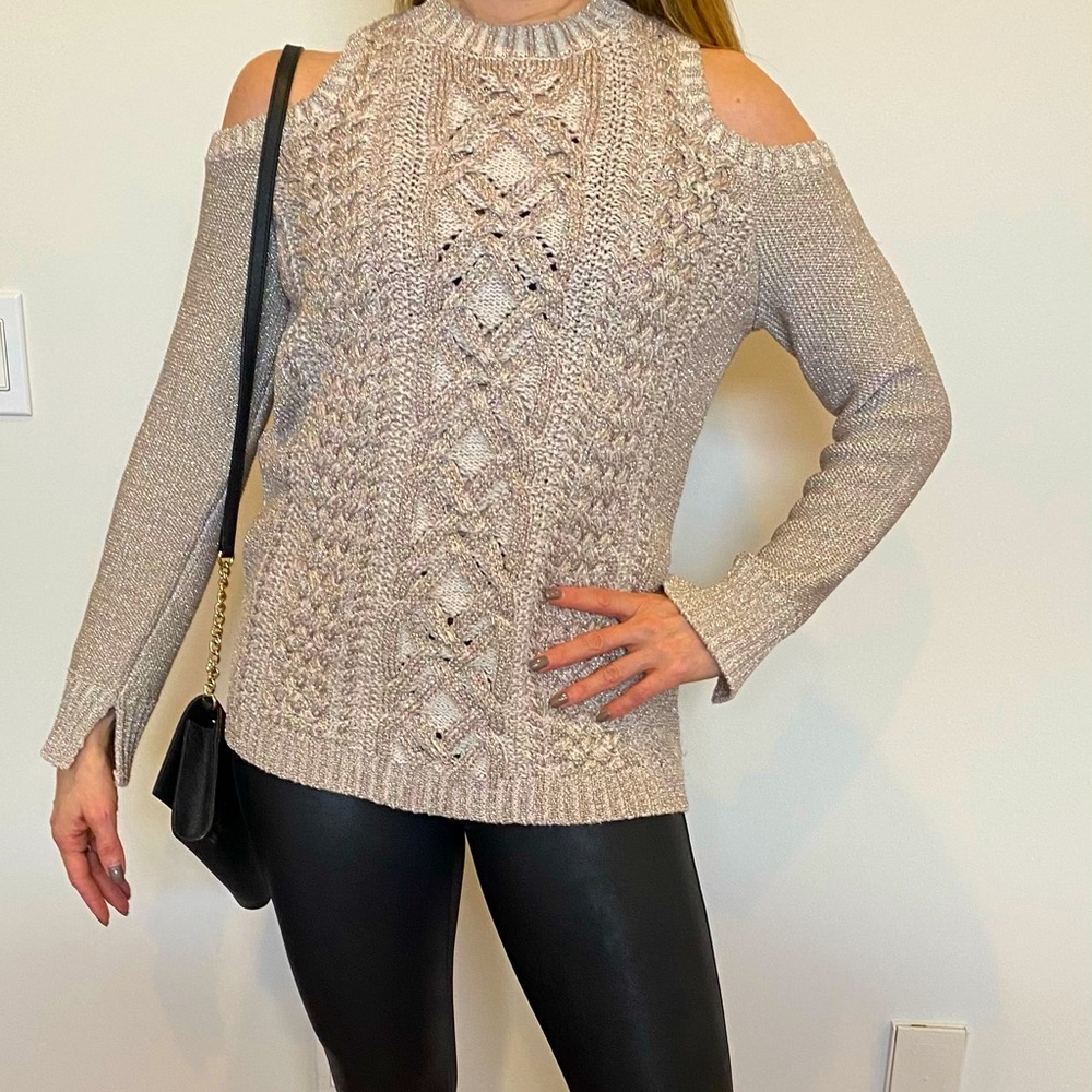 BCBG Gold Long-Sleeve Sweater